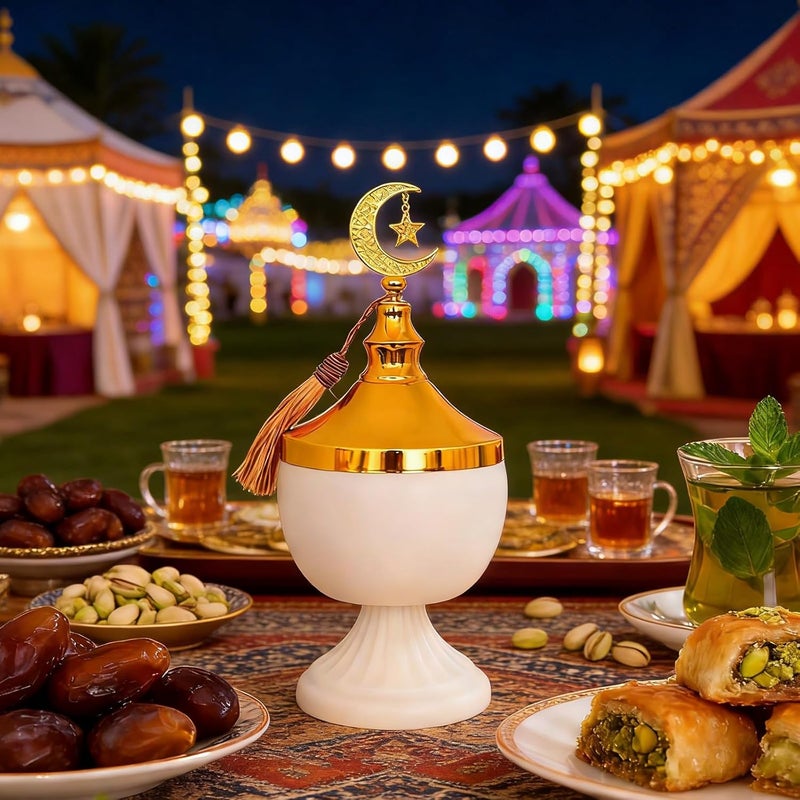 Stylish Muslims Festival Iron Candy Ramadans Snacks Storage Bowl for Festive Decorations and Household Storage Needs Muslims Festival Decors Container - Image 5