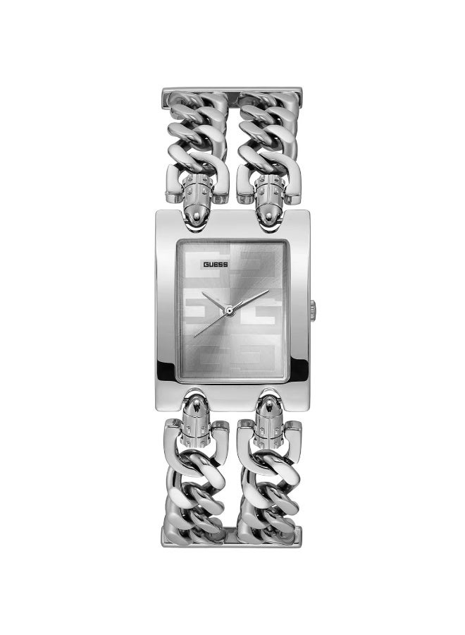 GUESS MOD G Diamonds Silver Dial Silver Steel Strap Watch for Women - GW0294L1 - Image 1