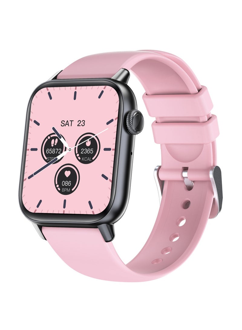 QS08Pro Body Temperature Heart Rate Sports Call Smart Watch (Pink) - Image 1