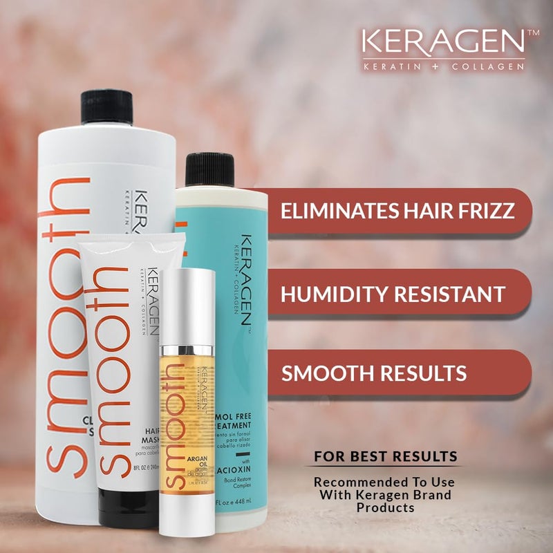 Keragen Brazilian Keratin Smoothing Treatment | Formaldehyde-Free Blowout Kit for Frizzy, Dry, or Damaged Hair | Organic Keratin and Collagen | Salon-Quality Results at Home | 16 Oz - Image 4