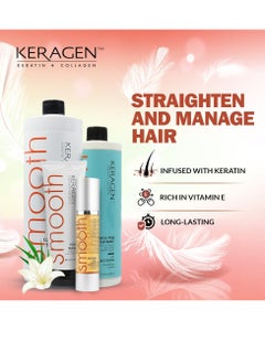 KERAGEN Keragen - Brazilian Keratin Smoothing Treatment, Blowout Straightening System for Dry and Damaged Hair, Formaldehyde Free With Organic Keratin Kit Combo Set  - Image 4