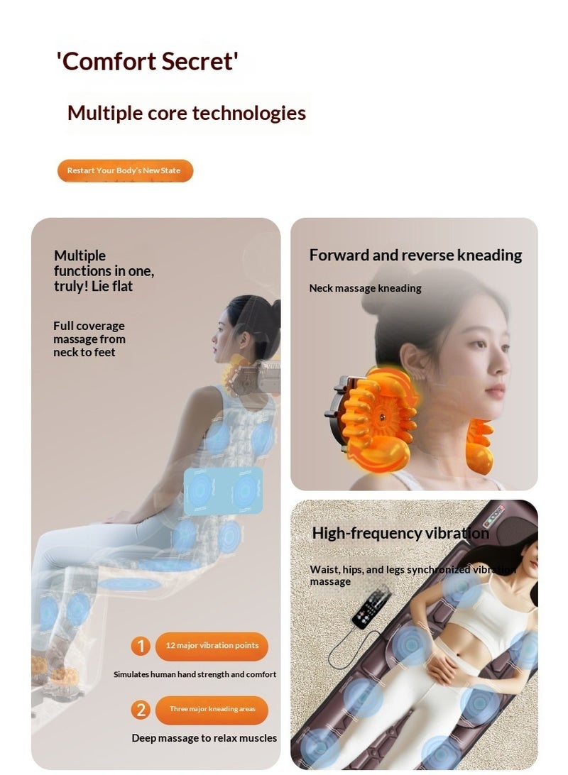 MONOGUE Full  Body Multifunctional Massage Mattress Pad with Heat & Airbag Kneading Electric Neck Shoulder Back Waist Lumbar Massage Pillow Cushion for Home Body Pain Relief - Image 3