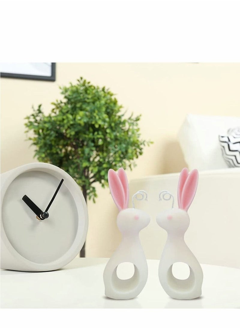 Generic - 2Pcs Silicone Mold 3D Kissing Couple Rabbit Candle Molds for Candle Making, Bunny Silicone Mold, DIY Candle Plaster Soap Craft Making Tool - Image 1