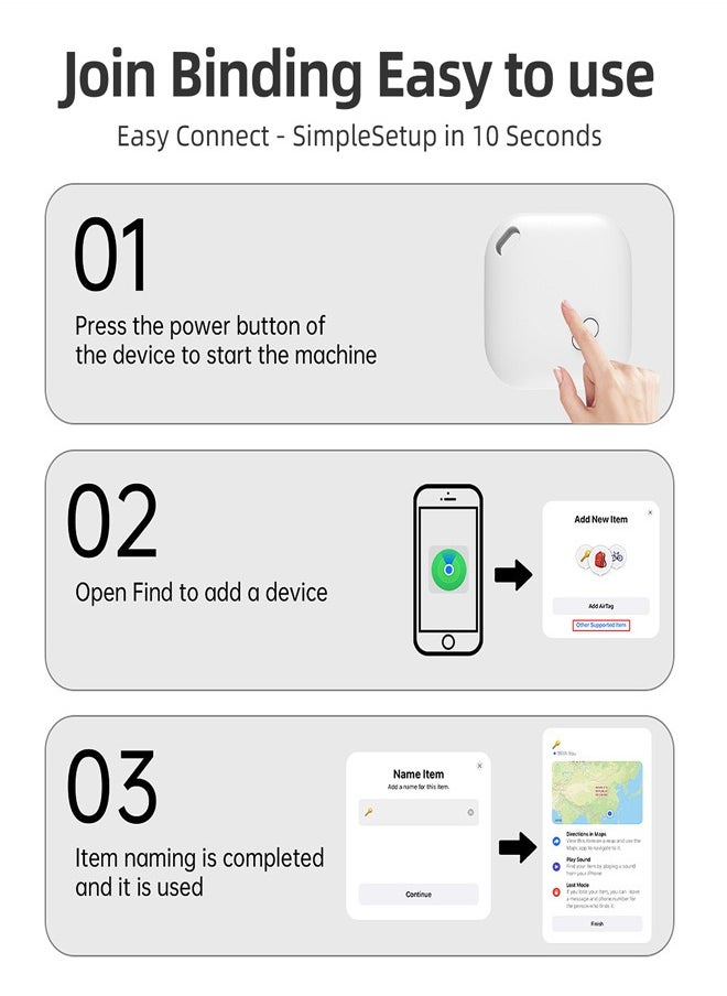 Generic - Key Finder & Tracker, Bluetooth Tracker Work with Apple Find My (iOS Only), Item Tracker Tag for Keys, Bags, Wallets,Replaceable CR2032 Lithium Batteries - Image 1