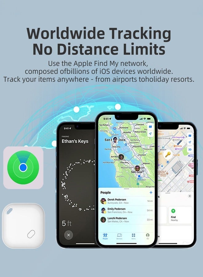 Key Finder & Tracker, Bluetooth Tracker Work with Apple Find My (iOS Only), Item Tracker Tag for Keys, Bags, Wallets,Replaceable CR2032 Lithium Batteries - Image 4
