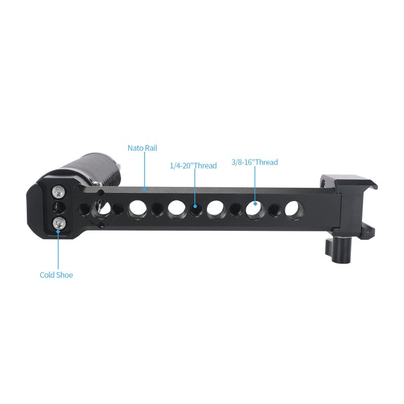 NICEYRIG Side Handle Grip for DJI RS4 / RS4 Pro / RS3 / RS3 Pro / RS2 / RSC2, Gimbal Stablilizer Support Leather Handgrip with Extension Arm - 523 - Image 4