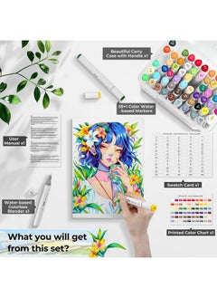 Ohuhu Markers Paper-Friendly No Peeling Water-Based Coloring Markers 60 Colors Dual Brush Fine Tips Markers For Adult Coloring Books No Bleeding Art Markers For Kids Adults Beginner Calligraphy  - Image 5