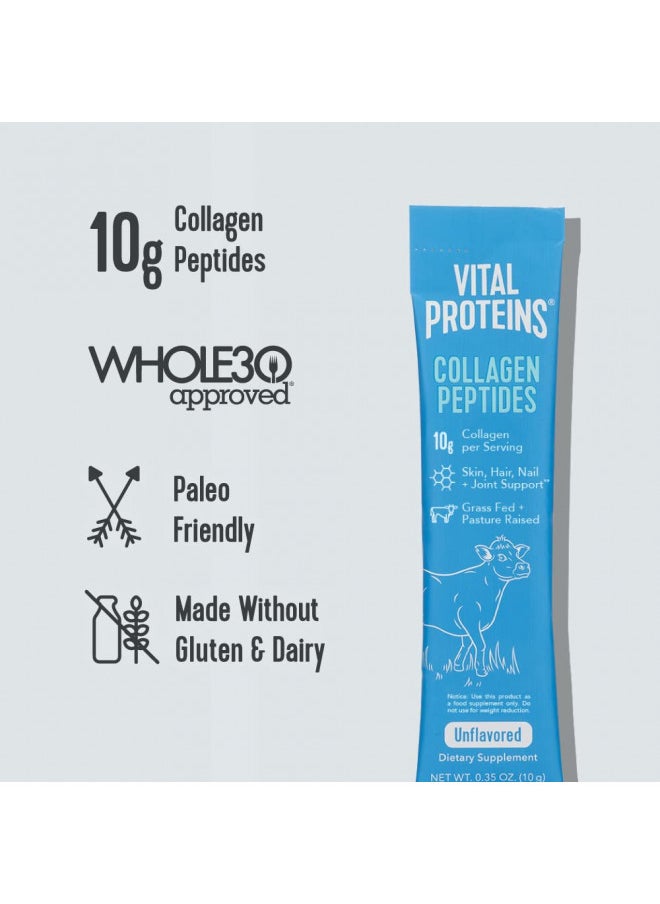 Vital Proteins - Vital Proteins Collagen Peptides Powder Supplement (Type I, III) Travel Packs, Hydrolyzed Collagen for Skin Hair Nail Joint - Dairy & Gluten Free - 10g per Serving - Unflavored (20ct per Box) - Image 1