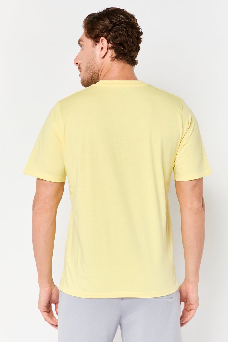 Champion Men Sportswear Fit Short Sleeve Outdoor T-Shirt, Pale Yellow - Image 4