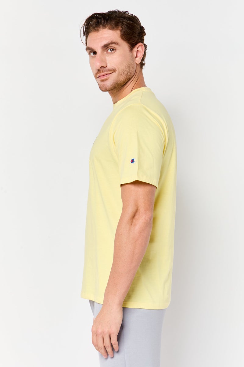 Champion Men Sportswear Fit Short Sleeve Outdoor T-Shirt, Pale Yellow - Image 3