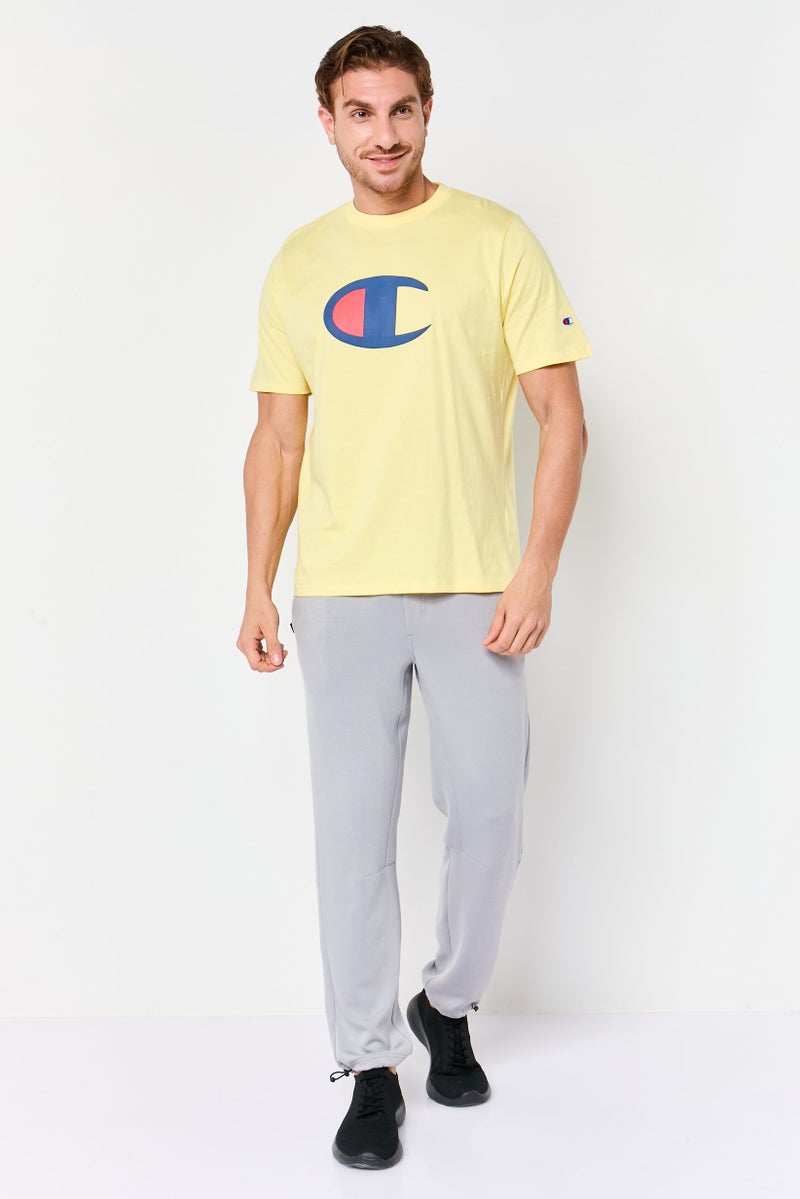 Champion Men Sportswear Fit Short Sleeve Outdoor T-Shirt, Pale Yellow - Image 2