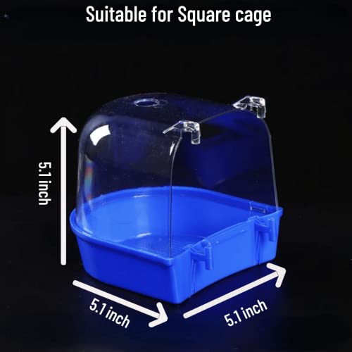 Barn Eleven Bird Bath Cage Cleaning Pet Supplies Bird Bathtub with Hanging Hooks Come with Free Water Injector for Parrots Spacious Parakeets Portable Shower for Most Birdcage Random Color S for Square cage - Image 3