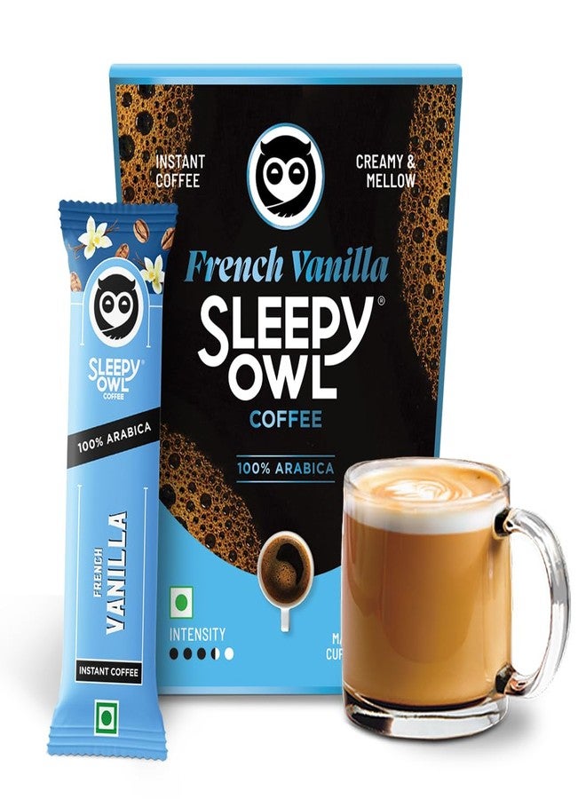 Sleepy Owl French Vanilla Freeze Dried Coffee Sachets | 20g - Pack of 10 x 2g Instant Coffee Powder Sachets | 100% Arabica Beans | Aromatic Coffee Pouch | Rich & Smooth | Easy to Use & Carry - Image 1