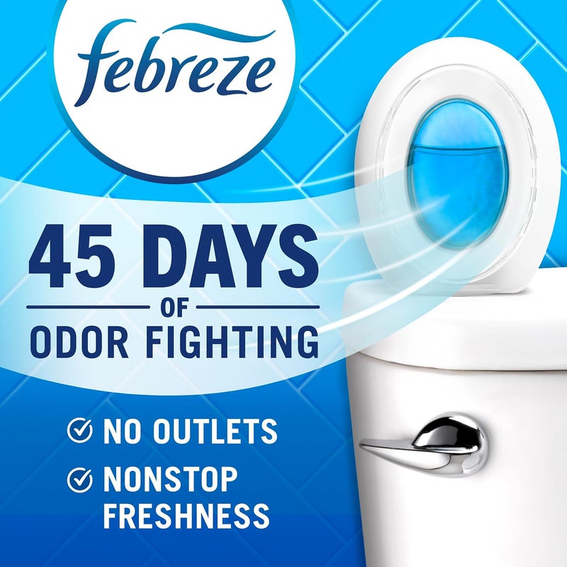 febreze Bathroom Air Freshener, Odor-Fighting, Plug In Alternative, Air Fresheners for Home and Bathroom and Kitchen, Closet Air Fresheners, Linen & Sky Scent, 4 Count - Image 2