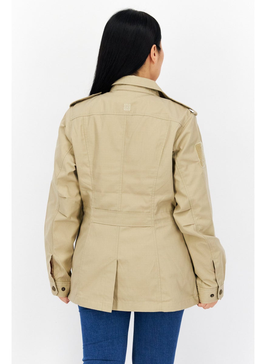 511 Tactical - Women Embroidered Logo Bomber Jacket, Khaki - Image 1