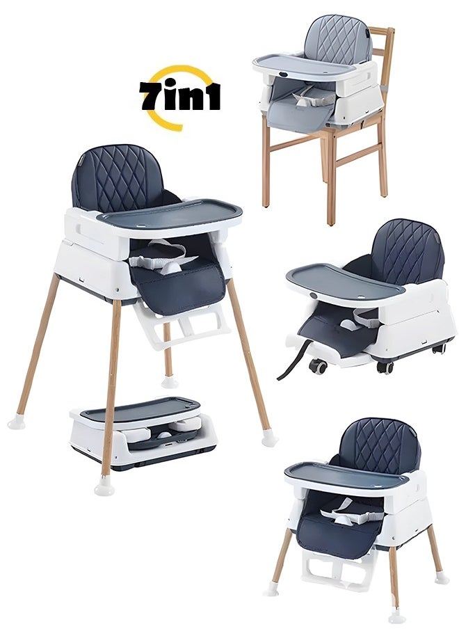 Cady One 7-in-1 adjustable baby and toddler feeding chair with detachable tray  - Image 1