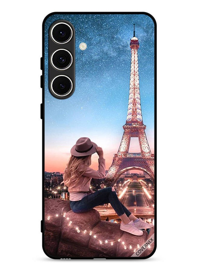 Covernex Samsung Galaxy M56 5G Protective Case Cover Hat Girl & Eiffel Tower - Image 1