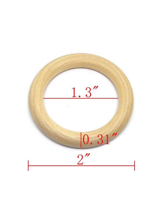 بنتا إنجل 20 قطعة من حلقات الخشب الطبيعي مقاس 2 بوصة (50 مم) - Image 2
