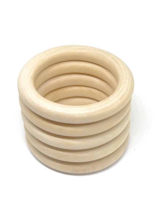 بنتا إنجل 20 قطعة من حلقات الخشب الطبيعي مقاس 2 بوصة (50 مم) - Image 3