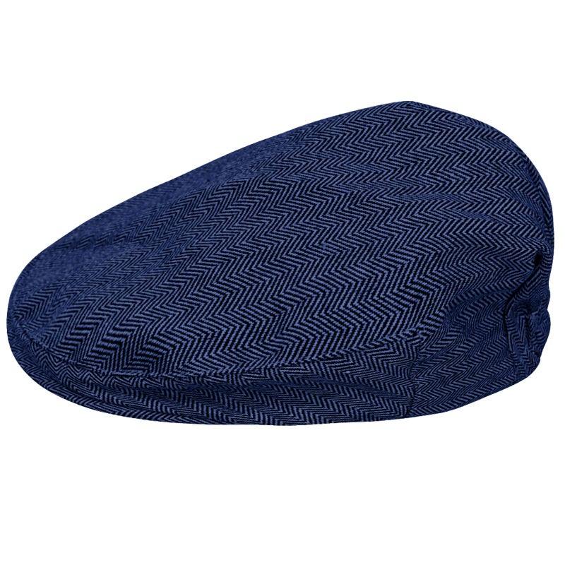 A&J DESIGN Baby Boy Tweed Flat Cap Beret Hat (6-12 Months, Navy Blue) - Image 1