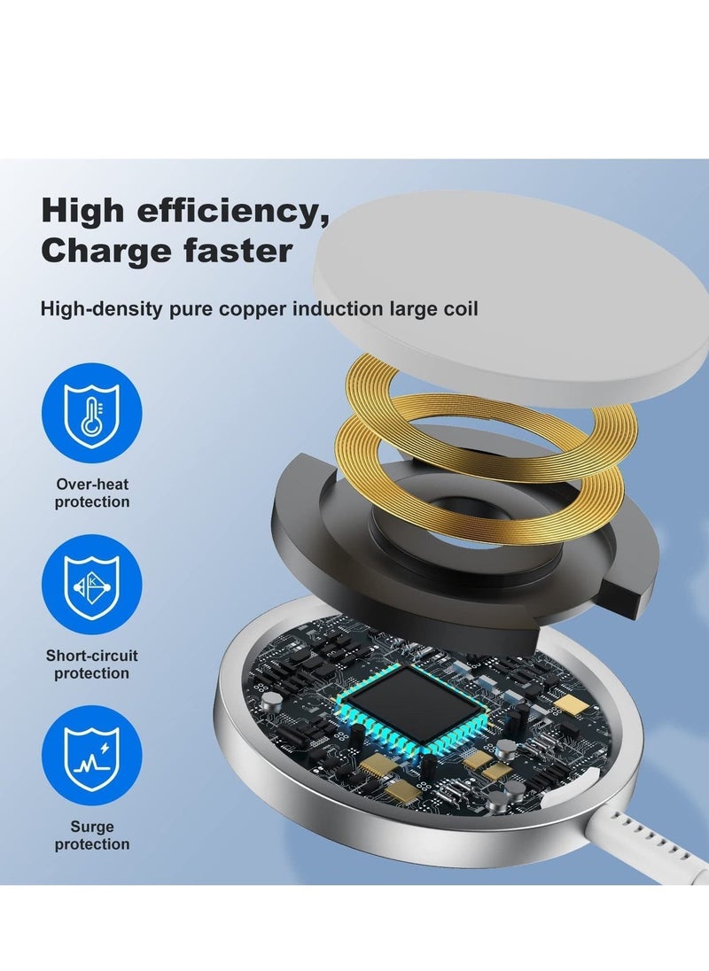 Generic - Magnetic Wireless Charger 15W Max Wireless Charging Pad,Compatible with Mag-Safe Charger for iPhone 14/13 Mini/13 Pro/13 Pro max/12 Series (No Adapter) - Image 1