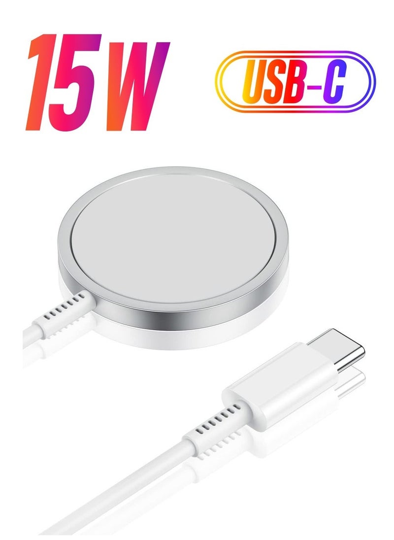 Generic - Magnetic Wireless Charger 15W Max Wireless Charging Pad,Compatible with Mag-Safe Charger for iPhone 14/13 Mini/13 Pro/13 Pro max/12 Series (No Adapter) - Image 1