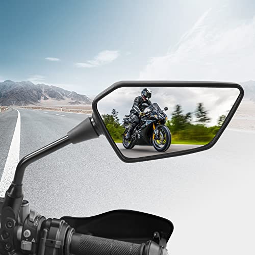 Esploratori ATV Mirror, Side Rearview Mirrors for Bike Motorcycle ATV Scooter Cruiser with 8mm 10mm Bolt, 7/8" Handle Bar Mount Clamp Compatible with Suzuki Yamaha Honda Kawasaki Victory and More - Image 3