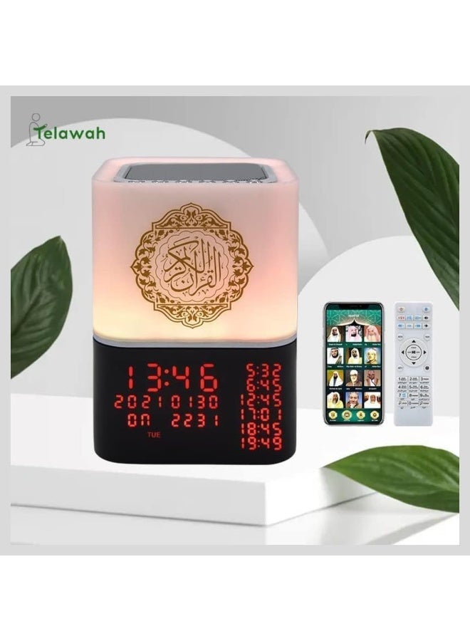 Telawah SQ-229 Touch Quran Bluetooth Speaker with Remote & APP Control | Multicolor LED Night Light, Azan Speaker, Digital Alarm Clock, MP3 Player with 16 Reciters & 15 Translations - Image 4