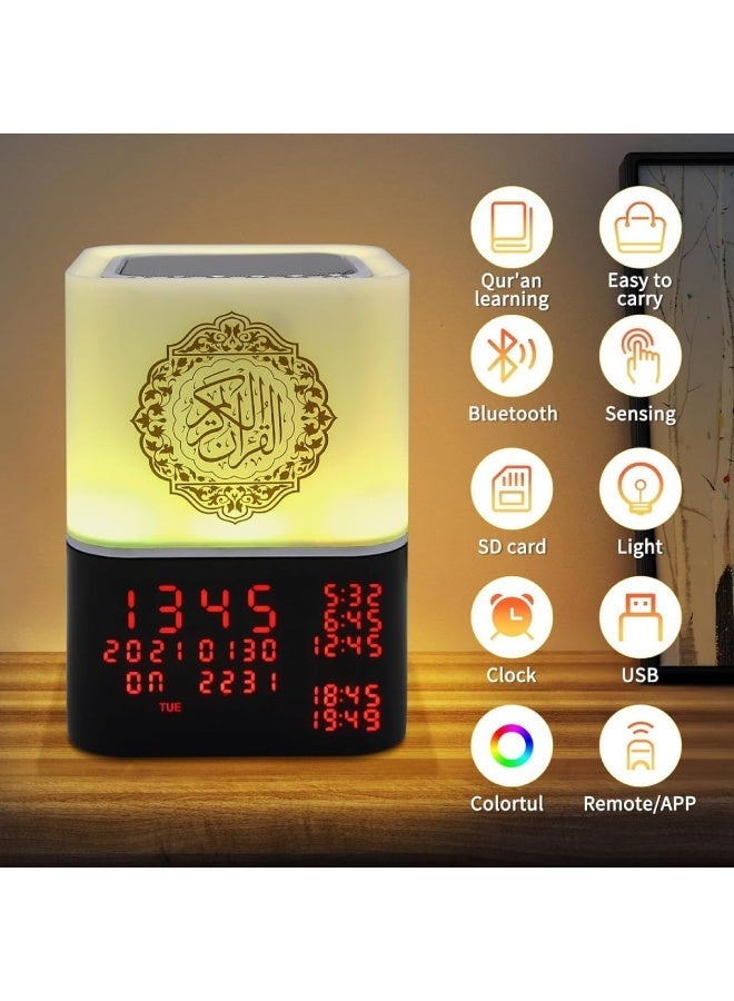Telawah SQ-229 Touch Quran Bluetooth Speaker with Remote & APP Control | Multicolor LED Night Light, Azan Speaker, Digital Alarm Clock, MP3 Player with 16 Reciters & 15 Translations - Image 5