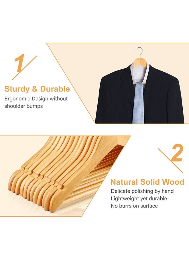 Arabest Wooden Hangers 30 Pack - Suit Hangers with 360-Degree Rotatable Hook - Smooth Natural Finish & Durable Wooden Coat Hangers - Heavy Duty Hangers for Clothes,Jacket,Shirt,Tank Top, Dress - Natural - Image 5