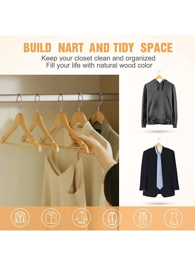 Arabest Wooden Hangers 30 Pack - Suit Hangers with 360-Degree Rotatable Hook - Smooth Natural Finish & Durable Wooden Coat Hangers - Heavy Duty Hangers for Clothes,Jacket,Shirt,Tank Top, Dress - Natural - Image 4