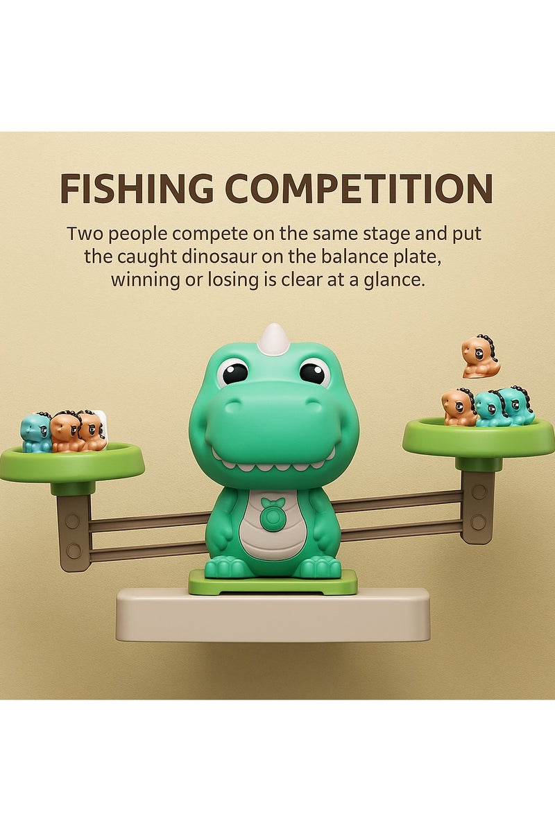 4-in-1 Learning Toy for Kids – Educational Dinosaur Game with Magnetic Fishing, Number Blocks, Balance Scale & Math Cards – Fun Counting and Early Math Toy to Build Cognitive Skills for Boys and Girls Ages 3–7 - Image 3