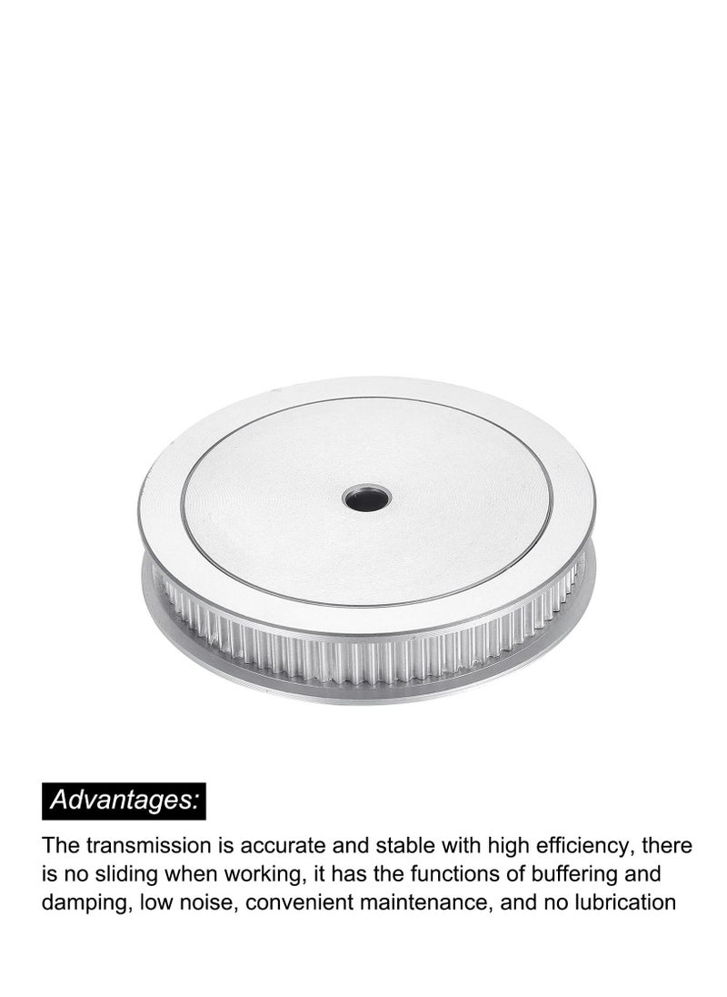 KASTWAVE - 80 Teeth 5mm Bore Timing Pulley, Aluminium Synchronous Wheel Silver with M5 Screw for 3D Printer Belt, CNC Machine - Image 1