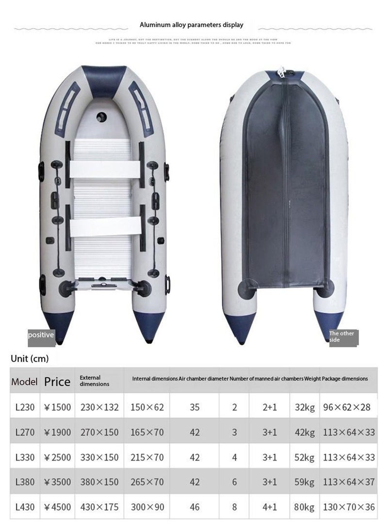 LIMOS - Hydro Force Inflatable Boat Raft Set with 2 Aluminum Oars for Fishing Lakes and Rivers - Image 1