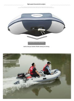 LIMOS Hydro Force Inflatable Boat Raft Set with 2 Aluminum Oars for Fishing Lakes and Rivers  - Image 2