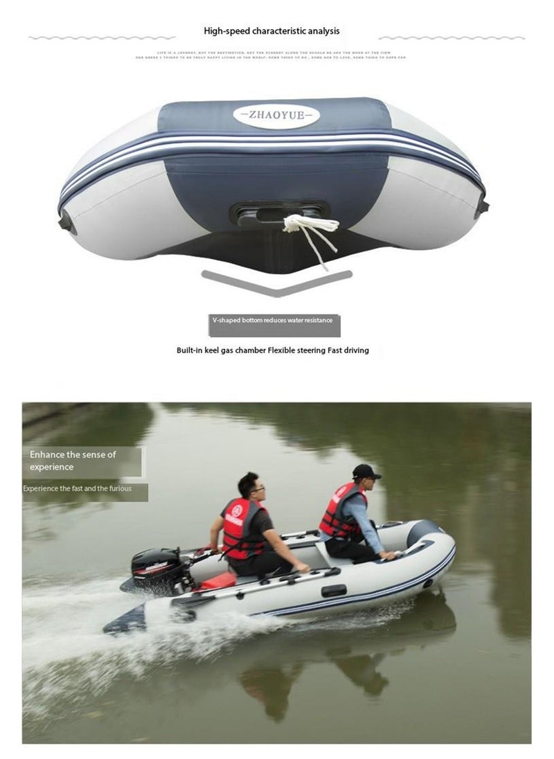LIMOS Hydro Force Inflatable Boat Raft Set with 2 Aluminum Oars for Fishing Lakes and Rivers  - Image 2