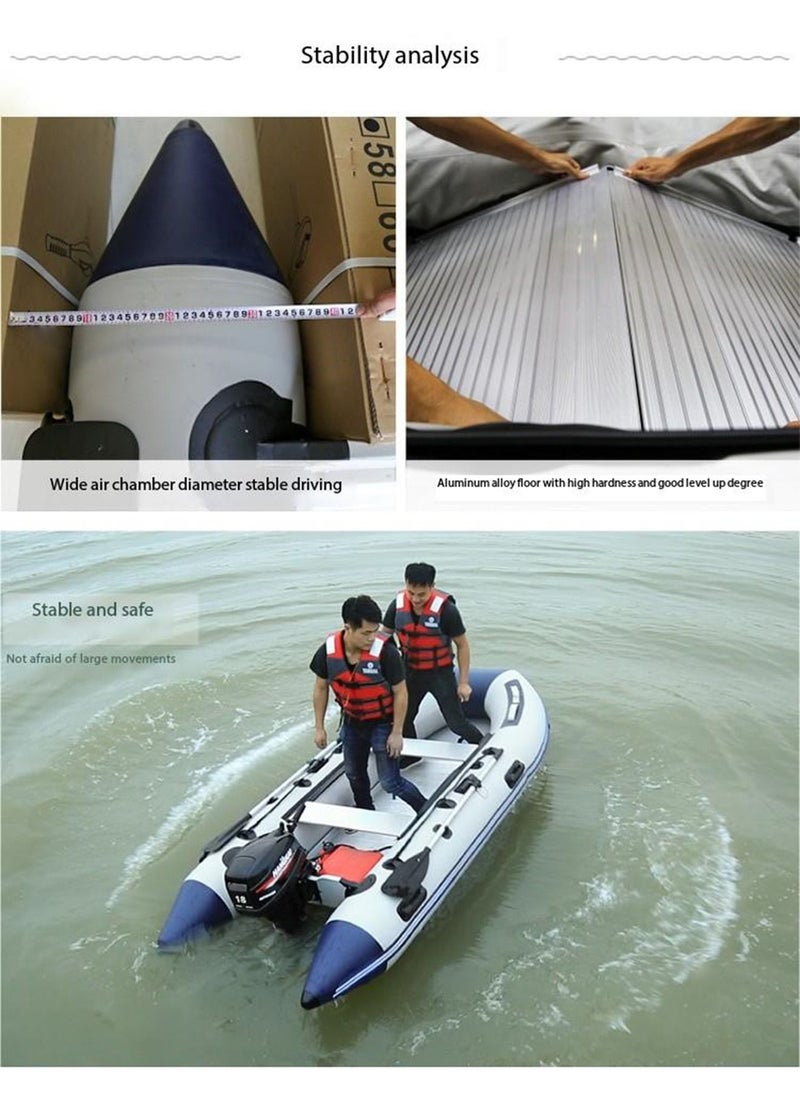 LIMOS Hydro Force Inflatable Boat Raft Set with 2 Aluminum Oars for Fishing Lakes and Rivers  - Image 4