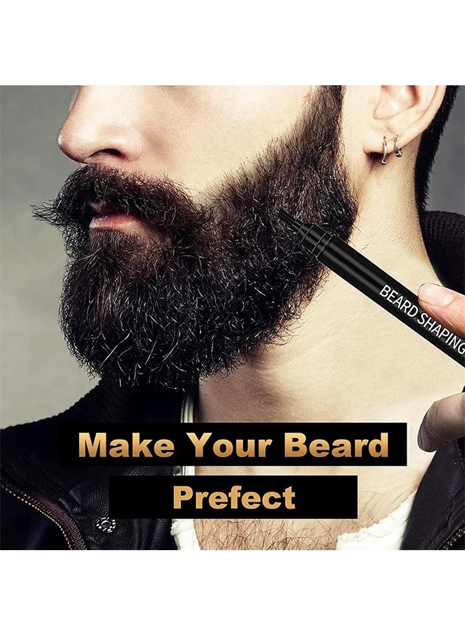 Beard Shaping Pen，Beard Pen, Beard Pencil Filler For Thicker Beards, Dual-Tip Liquid Beard Pen, Waterproof Fork-Tip Beard Filler For Men, Easy Bead Filler Shaper Definer Effective Enhance Facial Hair Mens Grooming Set - Image 3