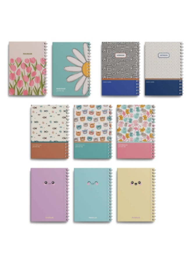 Leeno Notebook Arabic 80 Sheets 2 pcs Assorted deisgns and colors