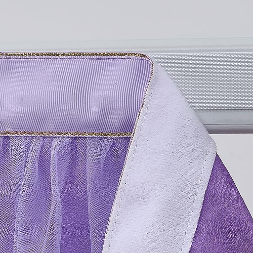 Suppromo Purple Tulle Table Skirt Baby Shower Table Cloth for Rectangle Tables or Round Tables Purple Tutu Table Skirt for Girls Mermaid Elephant Butterfly Birthday Party Cake Dessert Decorations - Image 5