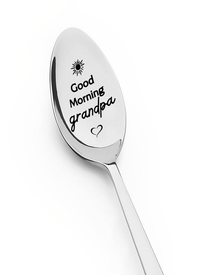 Sisadodo Good Morning Grandpa Spoon Gifts for Granddad Father's Day Gifts for Men Grandfather Birthday Christmas Gift for Grandpa Tea Coffee Lover Gift for Men Granddaddy Grandpa Gifts from Grandkids - Image 1