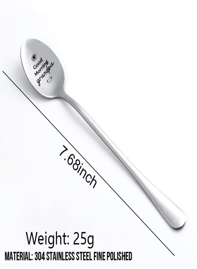 Sisadodo Good Morning Grandpa Spoon Gifts for Granddad Father's Day Gifts for Men Grandfather Birthday Christmas Gift for Grandpa Tea Coffee Lover Gift for Men Granddaddy Grandpa Gifts from Grandkids - Image 2