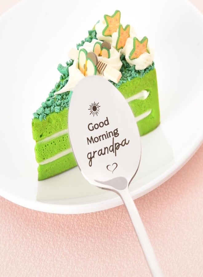 Sisadodo Good Morning Grandpa Spoon Gifts for Granddad Father's Day Gifts for Men Grandfather Birthday Christmas Gift for Grandpa Tea Coffee Lover Gift for Men Granddaddy Grandpa Gifts from Grandkids - Image 3