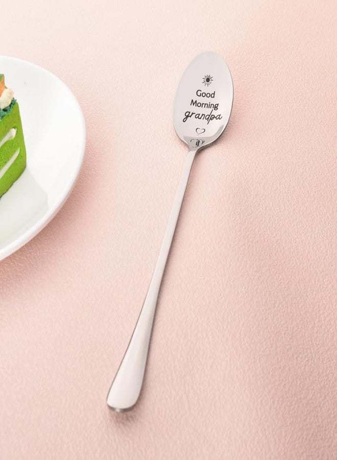 Sisadodo Good Morning Grandpa Spoon Gifts for Granddad Father's Day Gifts for Men Grandfather Birthday Christmas Gift for Grandpa Tea Coffee Lover Gift for Men Granddaddy Grandpa Gifts from Grandkids - Image 4