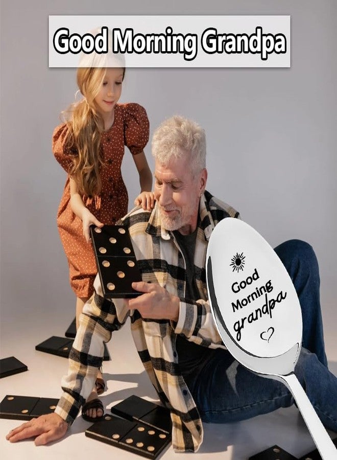 Sisadodo Good Morning Grandpa Spoon Gifts for Granddad Father's Day Gifts for Men Grandfather Birthday Christmas Gift for Grandpa Tea Coffee Lover Gift for Men Granddaddy Grandpa Gifts from Grandkids - Image 5