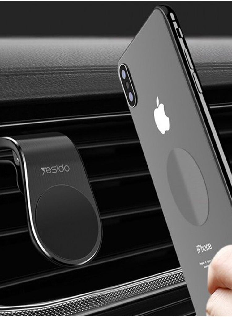 Yesido Magnetic Car Holder L Shape Air Vent Clip, Yesido C64 - Black  - Image 2