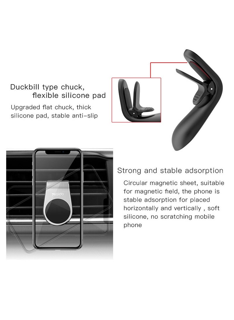 Yesido Magnetic Car Holder L Shape Air Vent Clip, Yesido C64 - Black  - Image 3