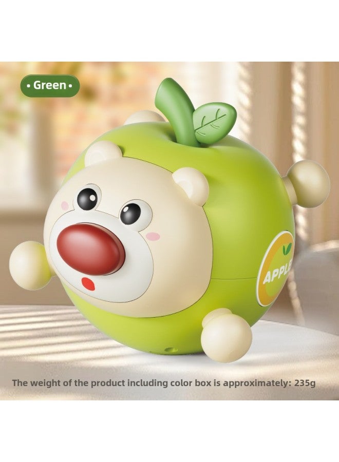 Apple Bear Tumbler Rattle Toy Baby 1-3 Baby Puzzle Early Education Teeth Molar Children's Toy 6-Color:Apple Bear Tumbler (green)  - Image 1