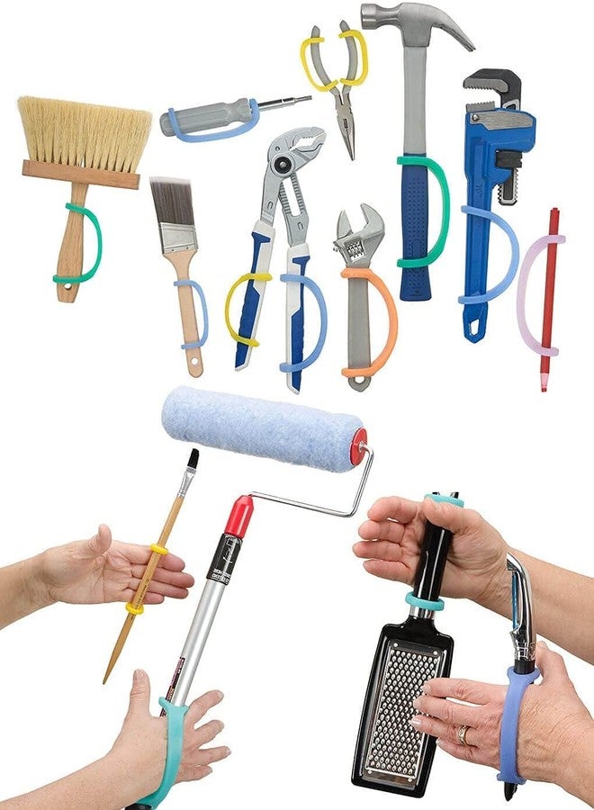 EazyHold Silicone Universal Cuff Aid for Limited Hand Grip, Cerebral Palsy, Therapy, Adaptive Eating Tableware Spoon Fork Holder, Disabled Assistive Equipment (Youth to Adult-5 Pack) - Image 2