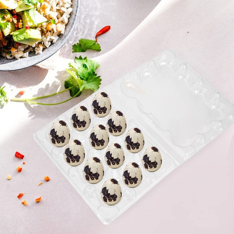 20 Pack Clear Plastic Quail Egg Holder Tray For Kitchen Refrigerator Travel Picnic - Image 5